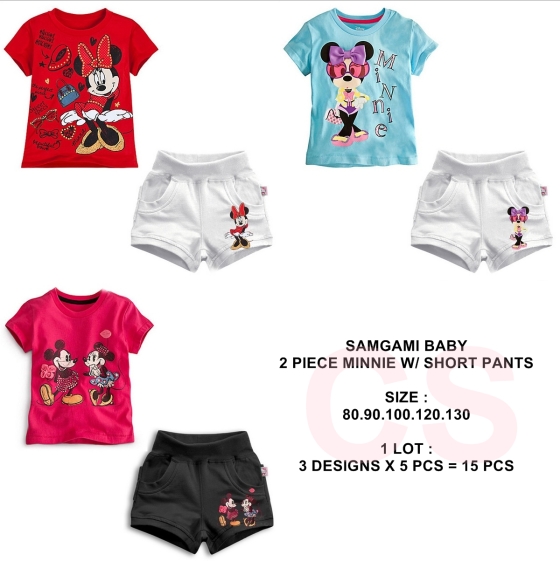 Baby minnies  short pants red and pink